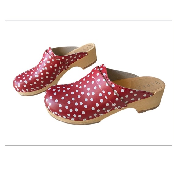 Red Polka Dot Clogs - Picture 1 of 6